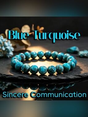 Blue Turquoise Stretch Beaded Men's/Women’s Bracelet